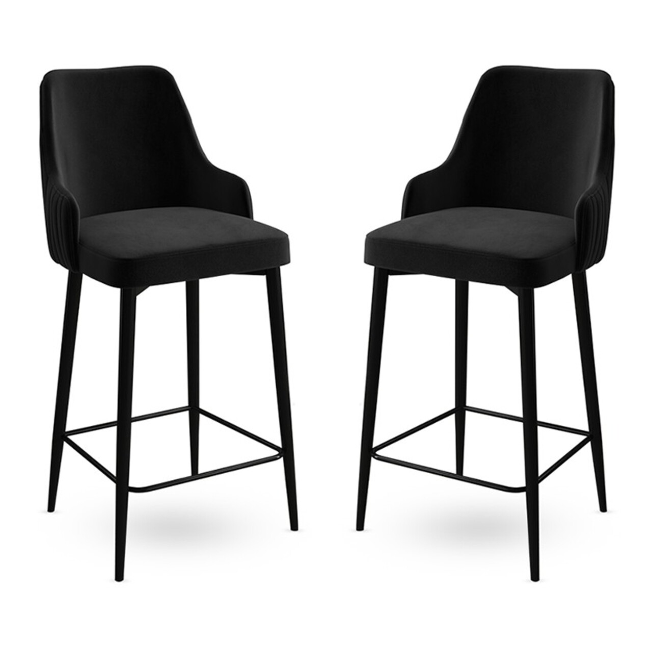 Set scaun de bar (2 bucăți), Hanah Home, Enox, Negru - imagine 5